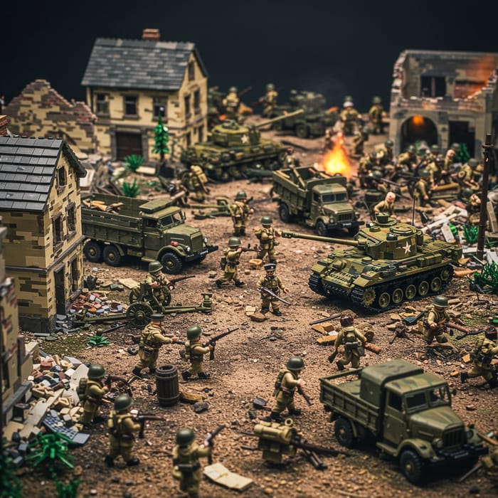 World War II LEGO Figurine Scene