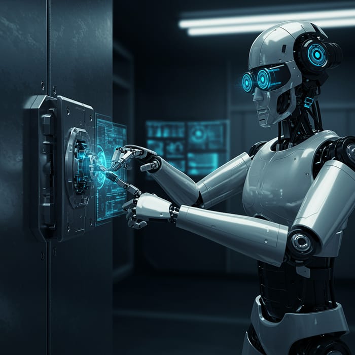 Futuristic Robot Locksmith: Automated Security Solutions