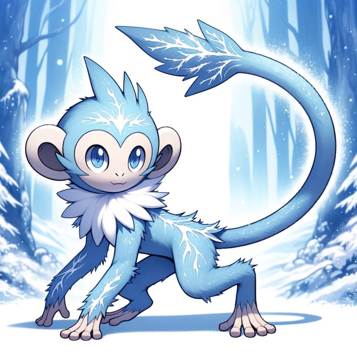 Ice-type Monkey Starter Pokémon Design