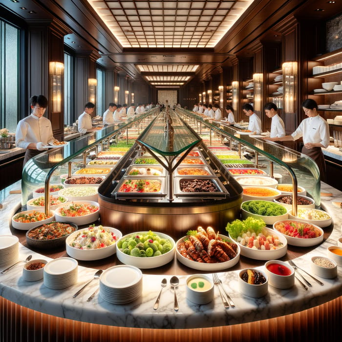 Exquisite Buffet Counter Experience at Plush Restaurant