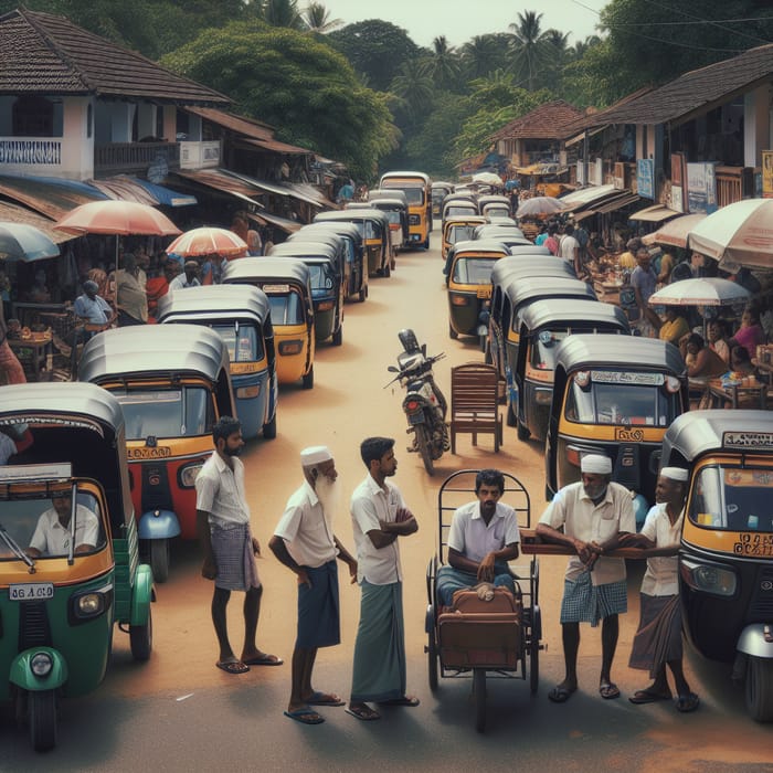 Taxi Hub in Weligama, Sri Lanka | Local Transport Spot