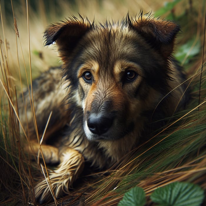 Feral Dog in Natural Habitat: Glimpse of Wild Canine Survival