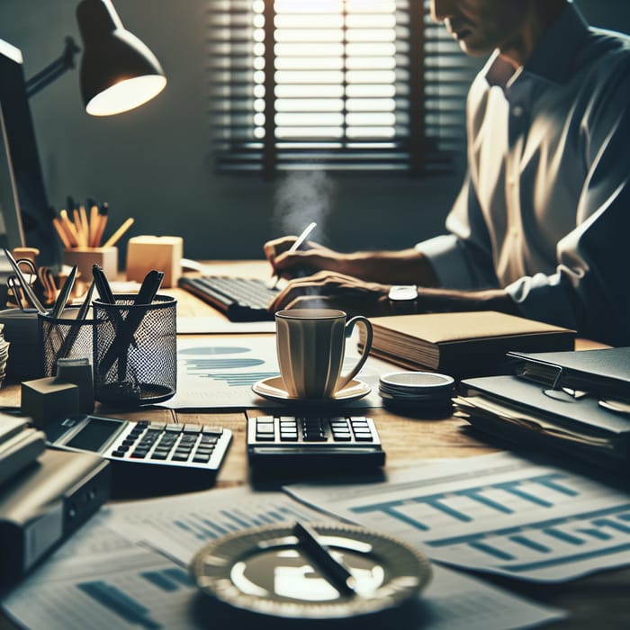 Financial Manager Handling Accounts in Office