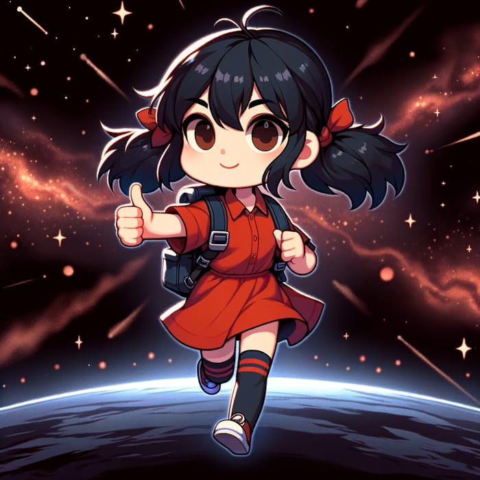 Dynamic Chibi Style Illustration of Female Character Kaai Yuki