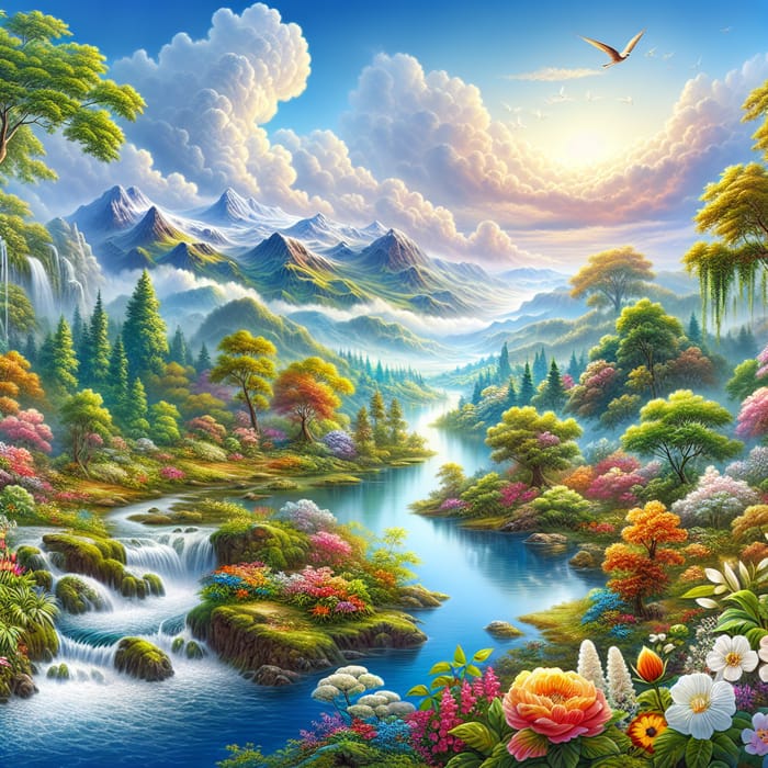 Heavenly Beauty: Serene Landscape, Tranquil Nature