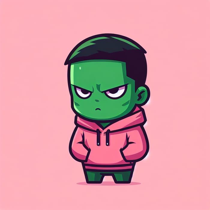 Minimalistic Pink Hoodie Hulk Artwork