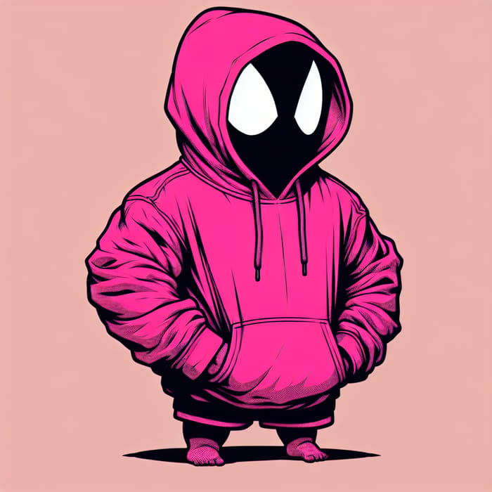 Charming Little Hulk in Oversized Pink Hoodie