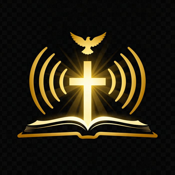 Minimalist Bible Logo Design with Sound Waves