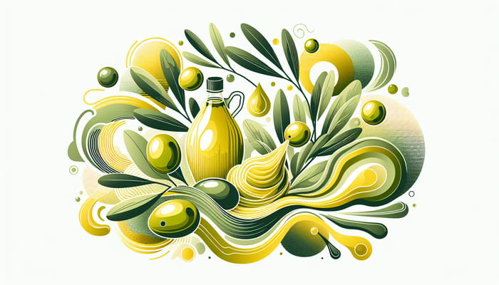 Abstract Olive Oil Art Illustration