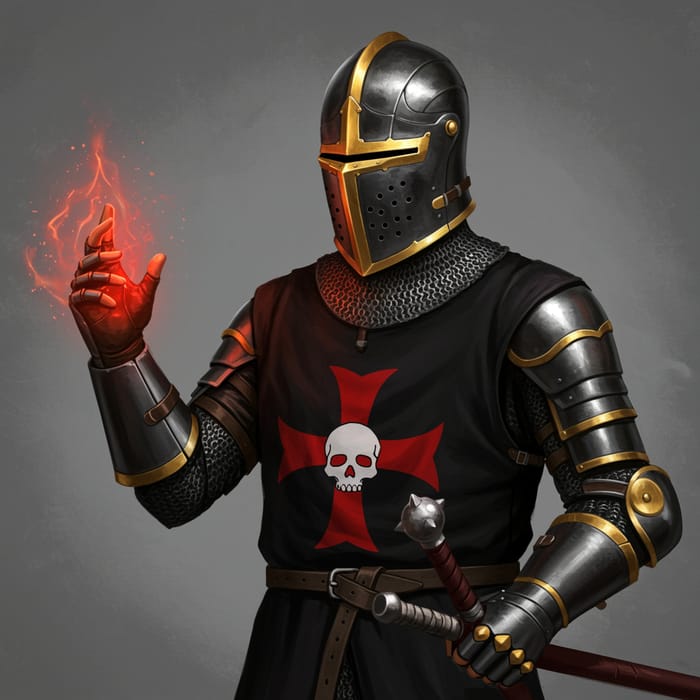 Magnificent 14th Century Knight in Black Armor Magnificent 14th Century Knight in Black Armor