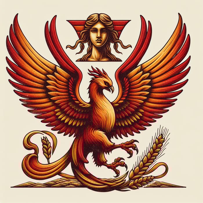 Sicilian Trinacria Phoenix Art | Mythical Symbol Illustration Sicilian Trinacria Phoenix Art | Mythical Symbol Illustration