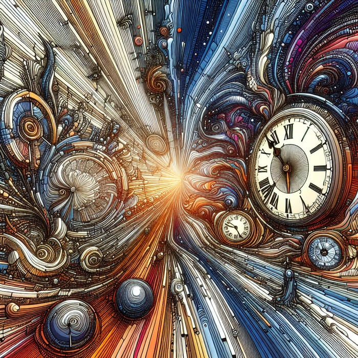 Psychedelic Time Distortion Art: Melting Clocks & Surreal Landscapes