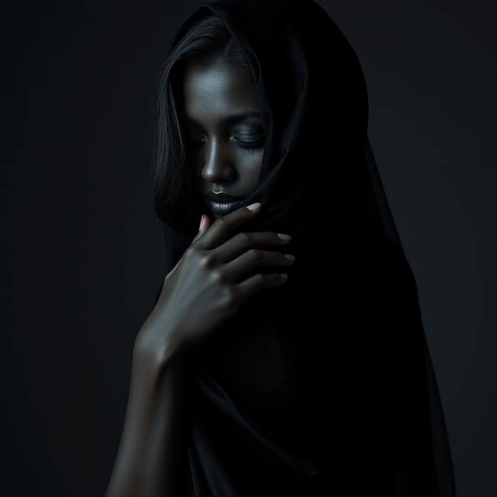 Elegant Fashion Photography: Jet-Black Beauty