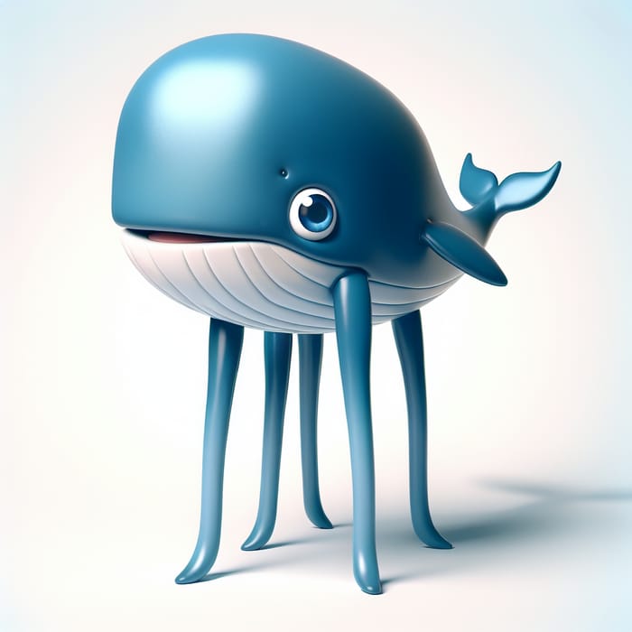 Funny Cartoon Whale with Long Legs