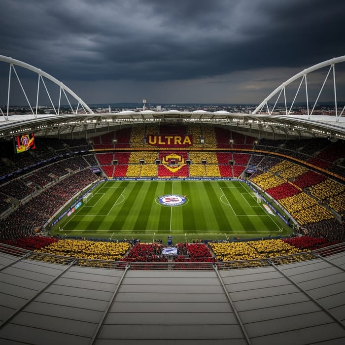 Grand Modern Football Stadium with Ultras Stand Grand Modern Football Stadium with Ultras Stand