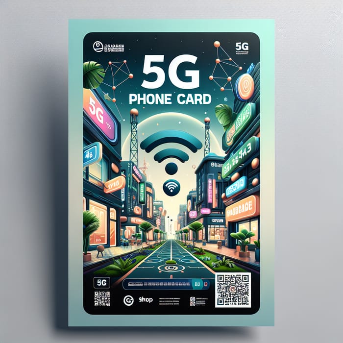 5G Phone Card Ad - Shop Now with QR Code