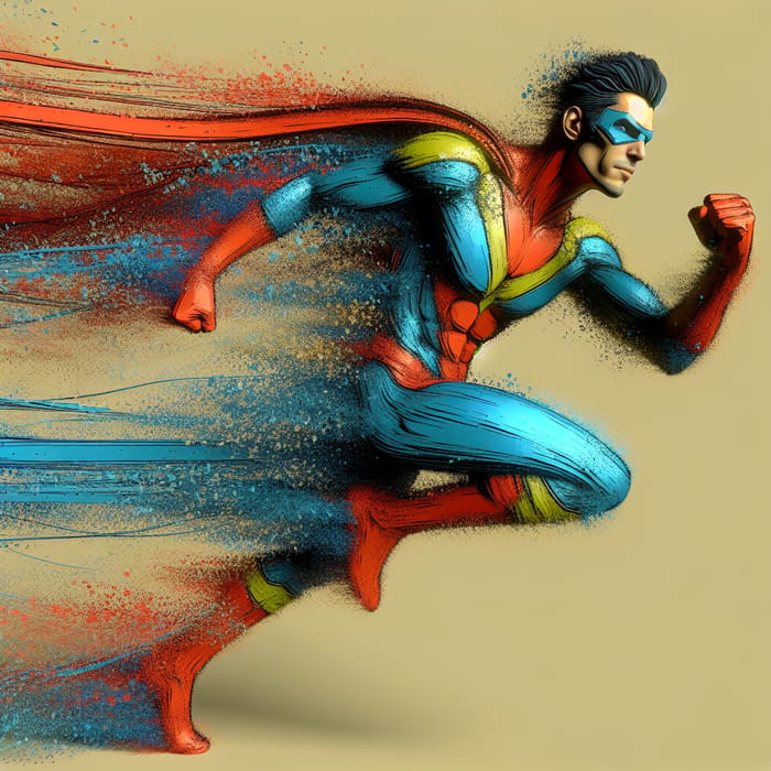 Powerful Superhero in Action Pose | Vibrant Colors - 8k Resolution