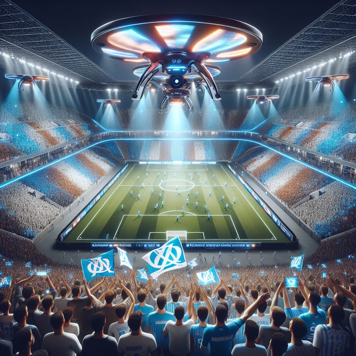 Olympique Marseille Fans - Futuristic Stadium Security