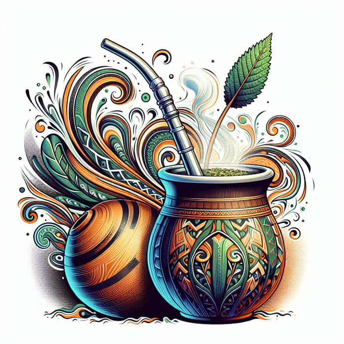 Energizing Yerba Mate Ritual: Dynamic Steam & Designs