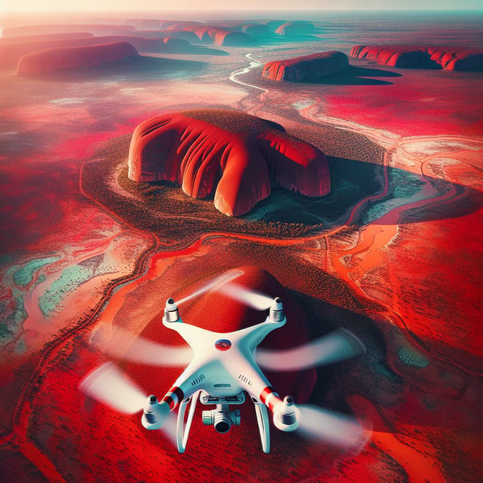 Breathtaking Aerial View of Uluru in Australia's Outback