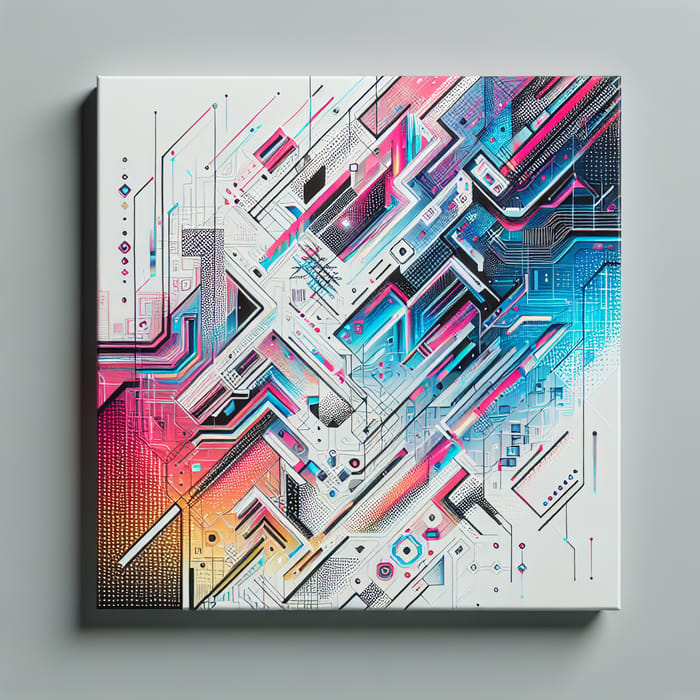 Futuristic Neon Geometric Cyberpunk Pattern