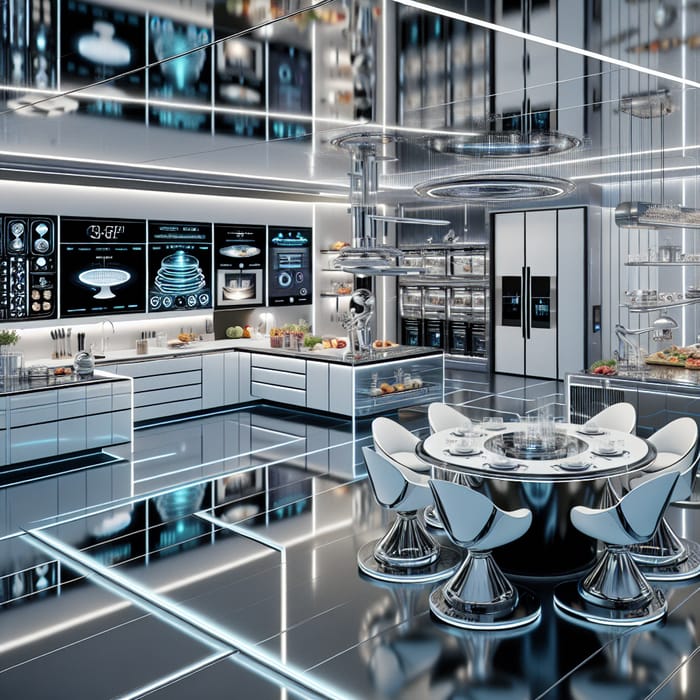 Luxurious Futuristic Kitchen Draw: Modern Touches & Innovative Style