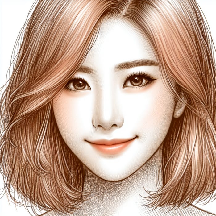 Captivating Pencil Sketch of a Young Asian Woman