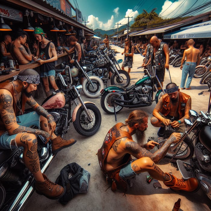 Vibrant LGBTQ+ Biker Club Scene in Samui: High Energy and Bold Colors