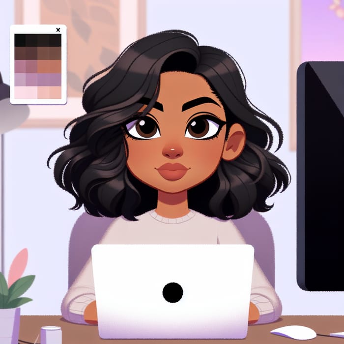 Hispanic Woman Graphic Designer | Pixar-Like Animation