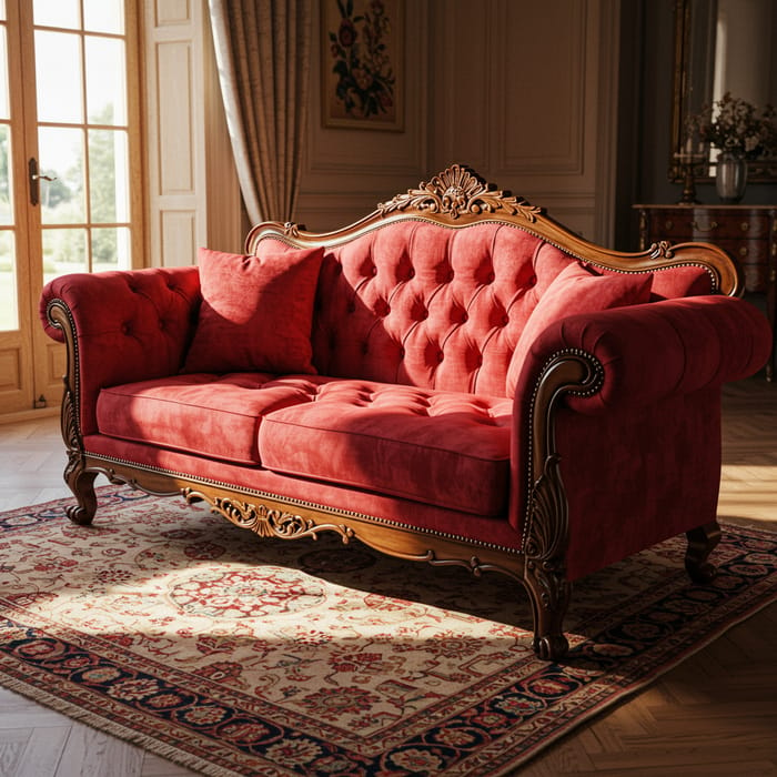 Elegant Red Couch for Your Living Room