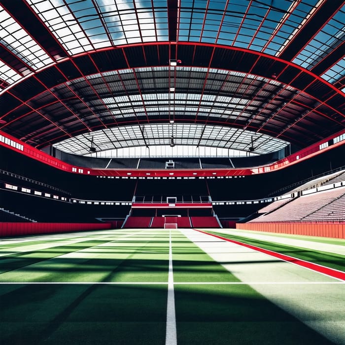 Modern Soccer Stadium in Black and Red Colors