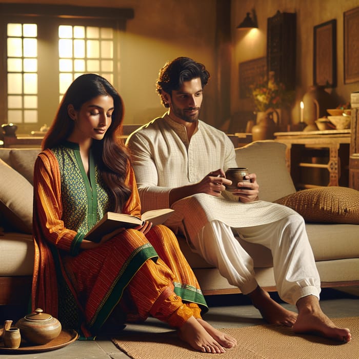 Indian Couples Relaxing Together in Cozy Spaces