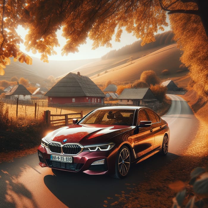 Moldova's Scenic Drive with a Maroon BMW