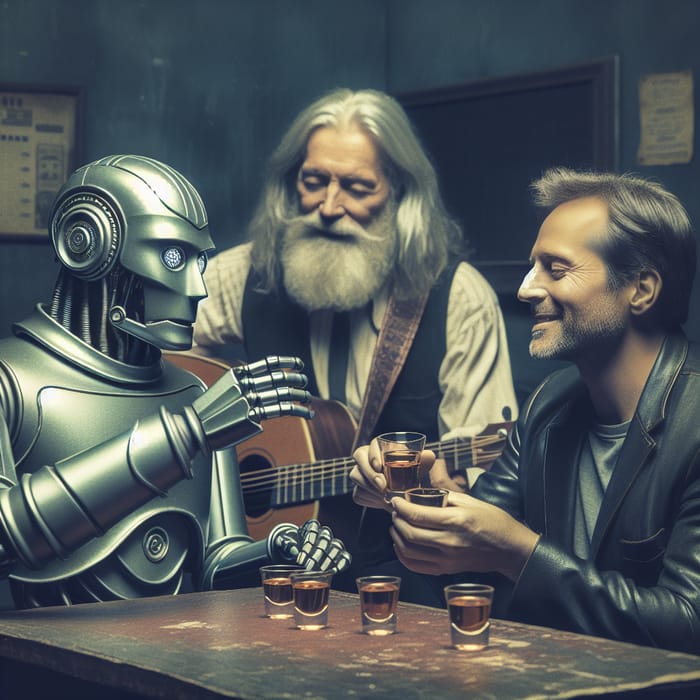 Diverse Acoustic Band, Robot & Gray Haired Gentleman, Bar Break