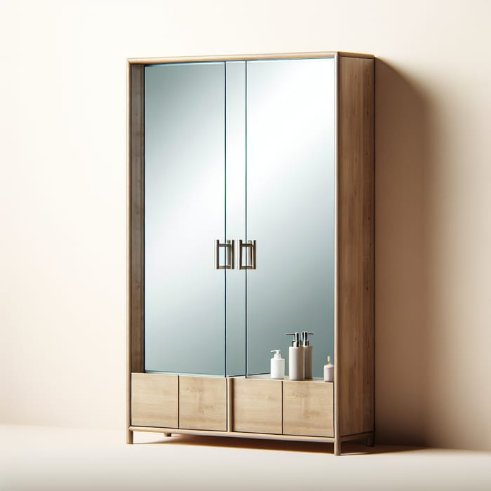 Stylish 2-Door Mirrored Bathroom Cabinet 60x60 cm