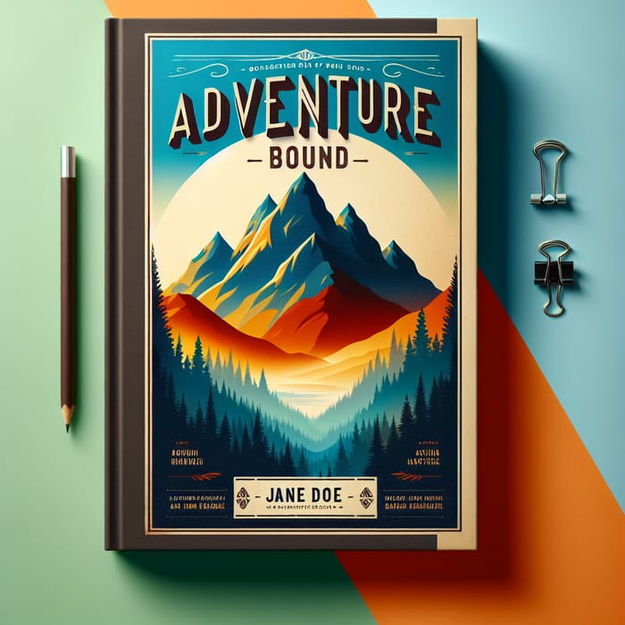 Adventure Bound Book Cover Design | Vibrant Hues & Majestic Mountains