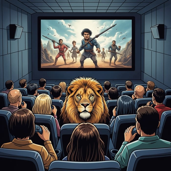 Majestic Lion Watching Cinema Adventure Majestic Lion Watching Cinema Adventure