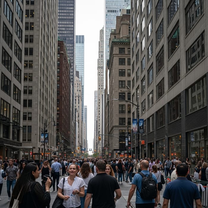 Diverse Urban Scene: Multicultural Crowd in Vibrant City Diverse Urban Scene: Multicultural Crowd in Vibrant City