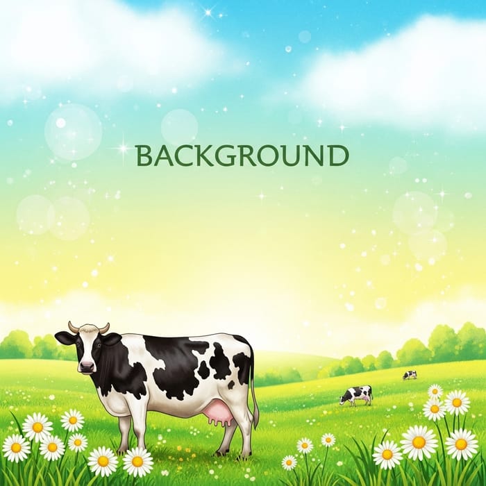 Bright Pastel Background with Cheerful Cow Theme Bright Pastel Background with Cheerful Cow Theme