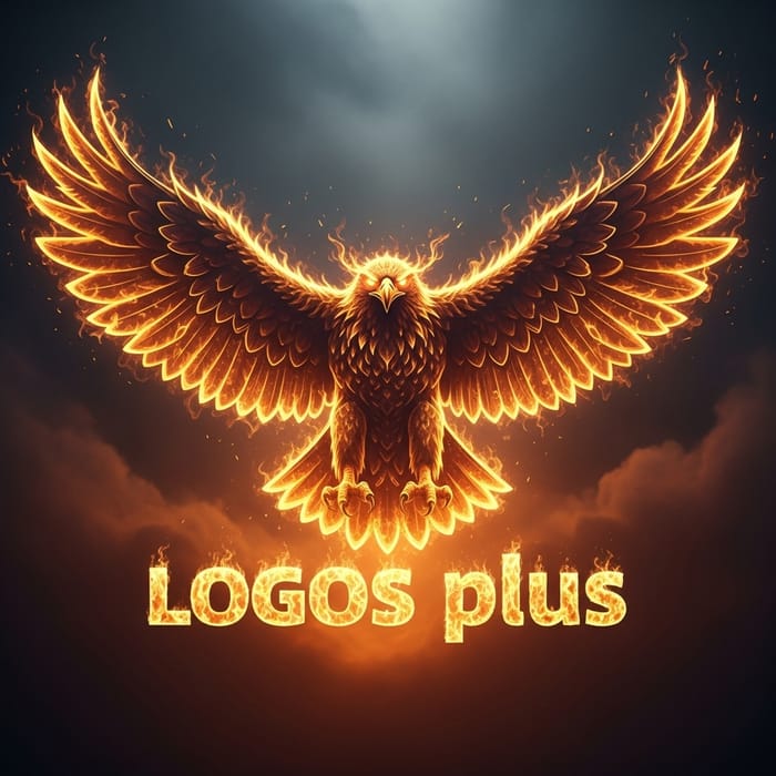 Fiery Golden Eagle Logos Plus - Majestic Firebird Image Fiery Golden Eagle Logos Plus - Majestic Firebird Image