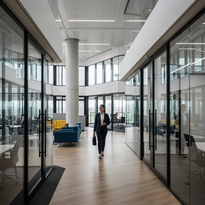 Modern Office Visit by Key Clients: Contemporary Style Modern Office Visit by Key Clients: Contemporary Style