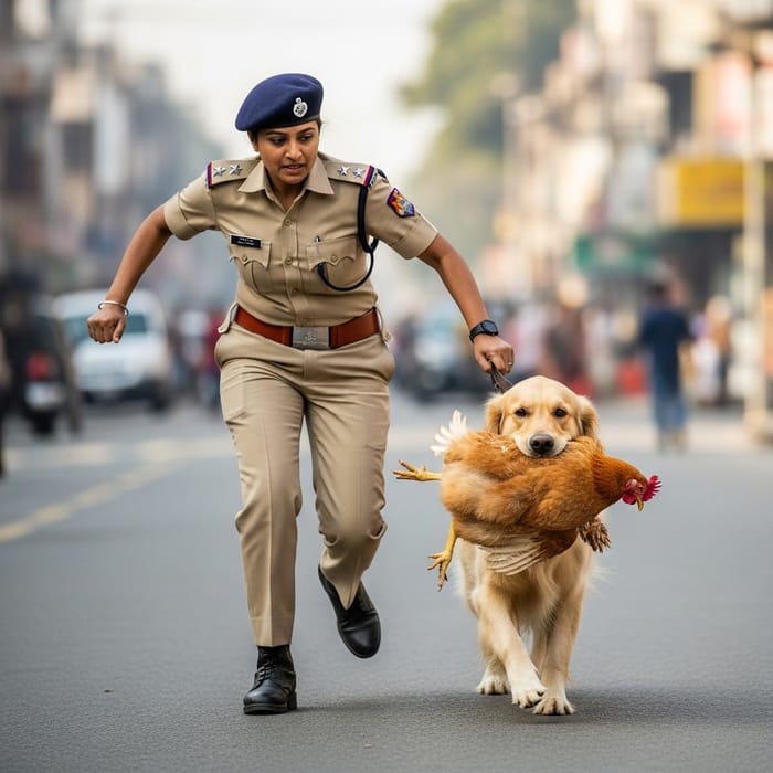 Police Dog Chase: Playful Pup and Chicken Thief Police Dog Chase: Playful Pup and Chicken Thief