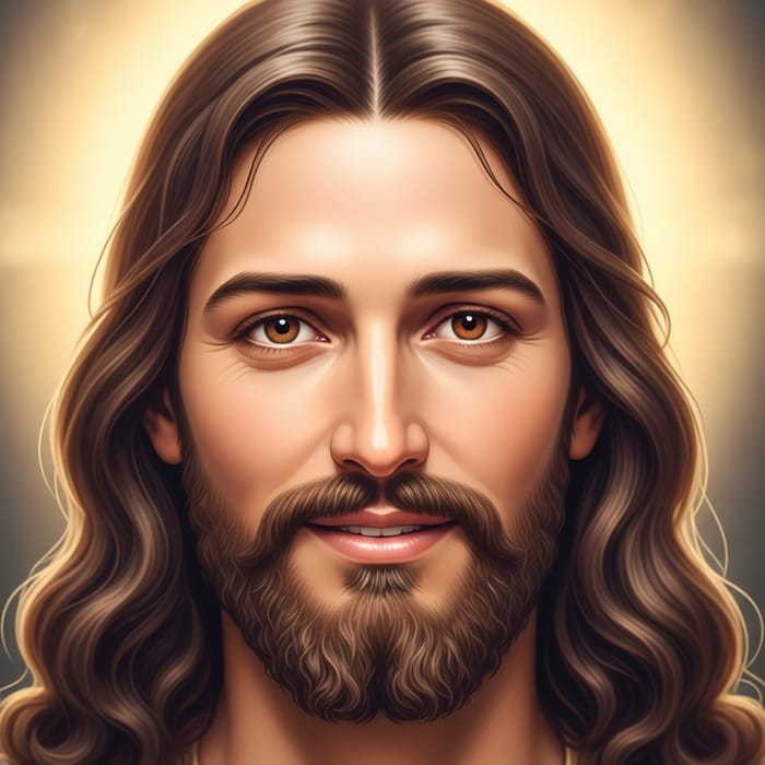 Front-Facing Smiling Jesus Head Image