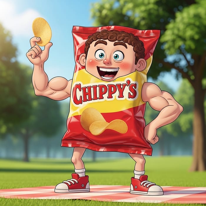 Creative Character Potato Chips with Hands, Legs, and Head