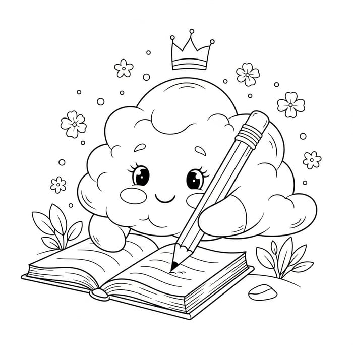 Enchanting Cloud Coloring Page | High-Resolution Kids Activity