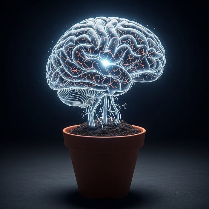 Surreal Human Brain Neurons Blooming in 4K Night Glow