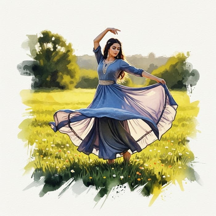 Graceful Dance in a Sunlit Meadow Graceful Dance in a Sunlit Meadow