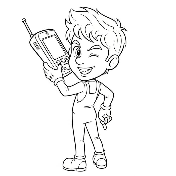 Animated Young Man with Oversized Head Carrying Huge iPhone - 2D Cartoon Design Animated Young Man with Oversized Head Carrying Huge iPhone - 2D Cartoon Design
