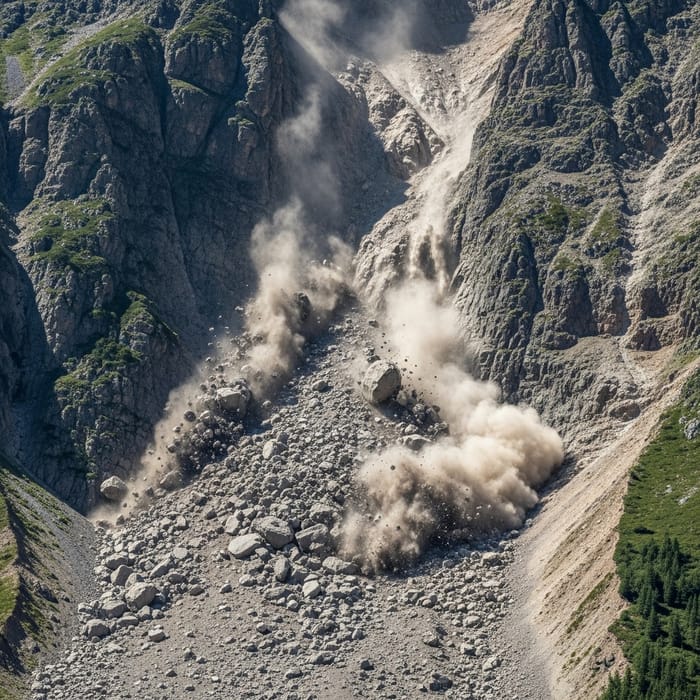 Landslide Mountain Landscape Image Landslide Mountain Landscape Image