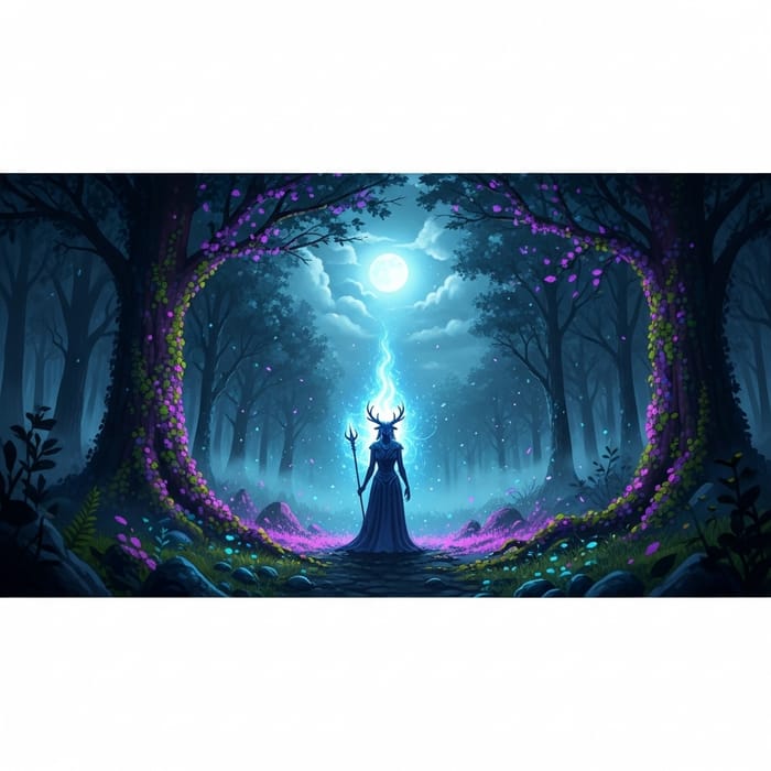 Ethereal Mystical Creature in Enchanted Forest Ethereal Mystical Creature in Enchanted Forest